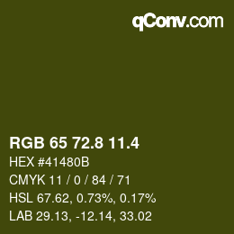 カラーコード: RGB 65 72.8 11.4 | qconv.com