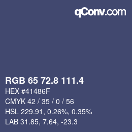 カラーコード: RGB 65 72.8 111.4 | qconv.com