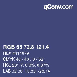 カラーコード: RGB 65 72.8 121.4 | qconv.com