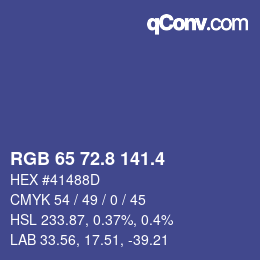 カラーコード: RGB 65 72.8 141.4 | qconv.com