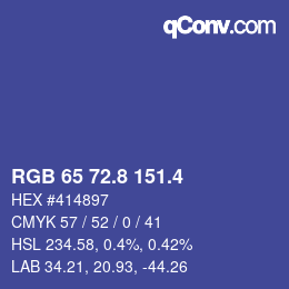 カラーコード: RGB 65 72.8 151.4 | qconv.com