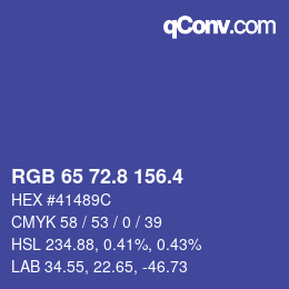 カラーコード: RGB 65 72.8 156.4 | qconv.com