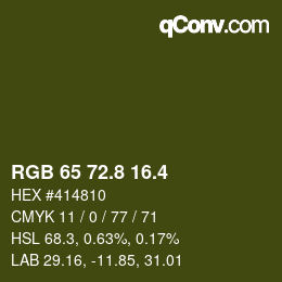 カラーコード: RGB 65 72.8 16.4 | qconv.com