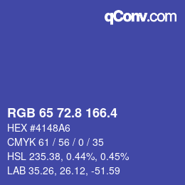 カラーコード: RGB 65 72.8 166.4 | qconv.com