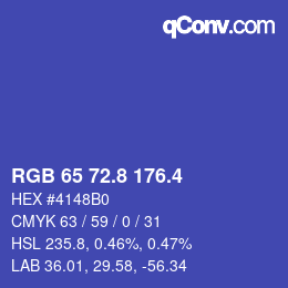 カラーコード: RGB 65 72.8 176.4 | qconv.com