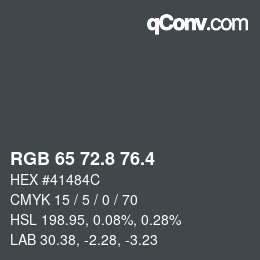 カラーコード: RGB 65 72.8 76.4 | qconv.com