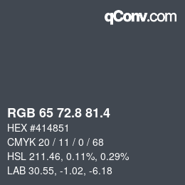 カラーコード: RGB 65 72.8 81.4 | qconv.com