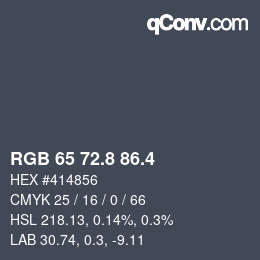 カラーコード: RGB 65 72.8 86.4 | qconv.com