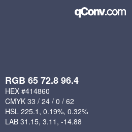 カラーコード: RGB 65 72.8 96.4 | qconv.com