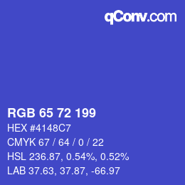 カラーコード: RGB 65 72 199 | qconv.com
