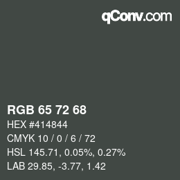 Color code: RGB 65 72 68 | qconv.com