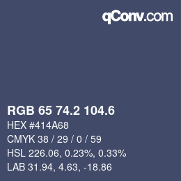カラーコード: RGB 65 74.2 104.6 | qconv.com