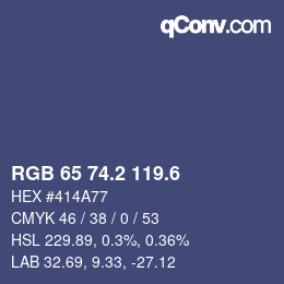 カラーコード: RGB 65 74.2 119.6 | qconv.com