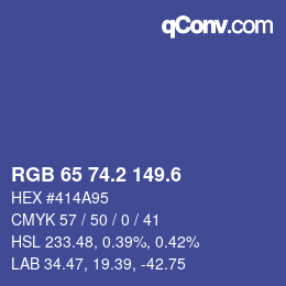 カラーコード: RGB 65 74.2 149.6 | qconv.com