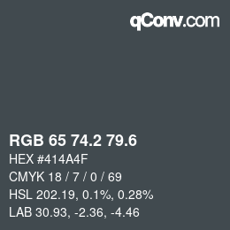 カラーコード: RGB 65 74.2 79.6 | qconv.com