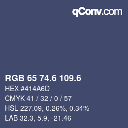 カラーコード: RGB 65 74.6 109.6 | qconv.com
