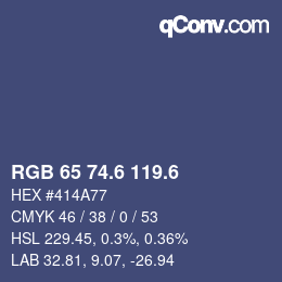 カラーコード: RGB 65 74.6 119.6 | qconv.com