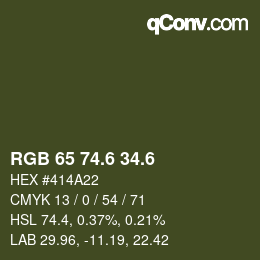 カラーコード: RGB 65 74.6 34.6 | qconv.com