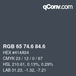 カラーコード: RGB 65 74.6 84.6 | qconv.com