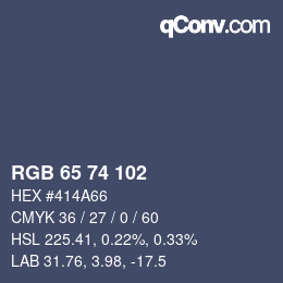 カラーコード: RGB 65 74 102 | qconv.com