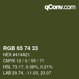 Código de color: RGB 65 74 33 | qconv.com