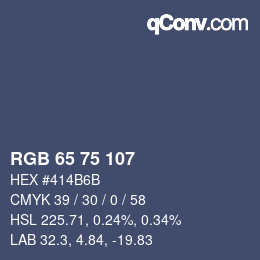 Color code: RGB 65 75 107 | qconv.com