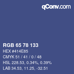 カラーコード: RGB 65 78 133 | qconv.com