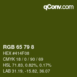 颜色代码: RGB 65 79 8 | qconv.com