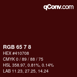 颜色代码: RGB 65 7 8 | qconv.com