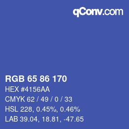 颜色代码: RGB 65 86 170 | qconv.com