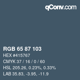 Color code: RGB 65 87 103 | qconv.com