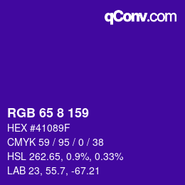 カラーコード: RGB 65 8 159 | qconv.com