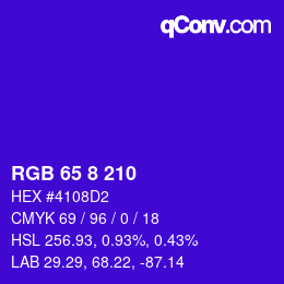 カラーコード: RGB 65 8 210 | qconv.com