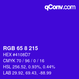 カラーコード: RGB 65 8 215 | qconv.com