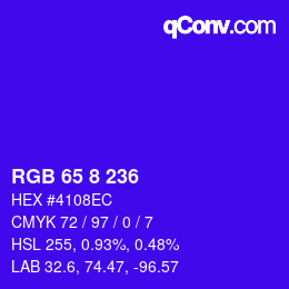 カラーコード: RGB 65 8 236 | qconv.com