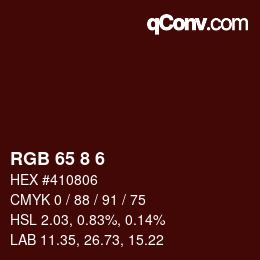 カラーコード: RGB 65 8 6 | qconv.com