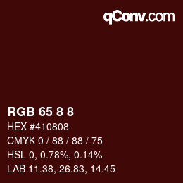 Farbcode: RGB 65 8 8 | qconv.com