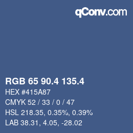 カラーコード: RGB 65 90.4 135.4 | qconv.com