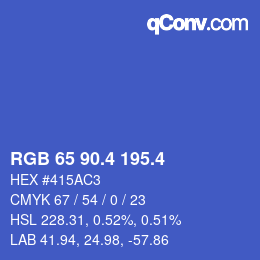 カラーコード: RGB 65 90.4 195.4 | qconv.com