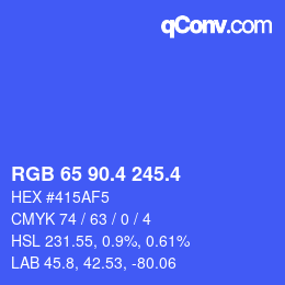 カラーコード: RGB 65 90.4 245.4 | qconv.com