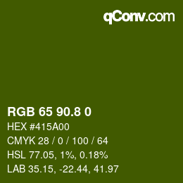 カラーコード: RGB 65 90.8 0 | qconv.com