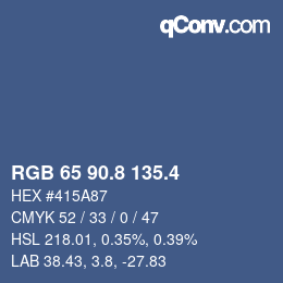 カラーコード: RGB 65 90.8 135.4 | qconv.com