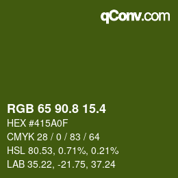 カラーコード: RGB 65 90.8 15.4 | qconv.com