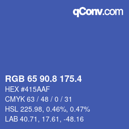 カラーコード: RGB 65 90.8 175.4 | qconv.com
