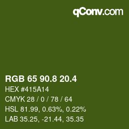 カラーコード: RGB 65 90.8 20.4 | qconv.com