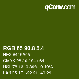 カラーコード: RGB 65 90.8 5.4 | qconv.com