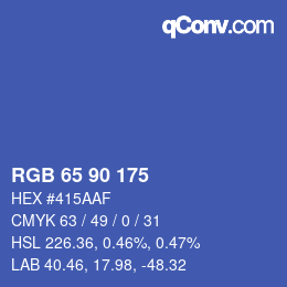 Color code: RGB 65 90 175 | qconv.com