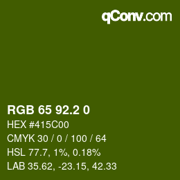 カラーコード: RGB 65 92.2 0 | qconv.com
