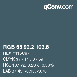 カラーコード: RGB 65 92.2 103.6 | qconv.com