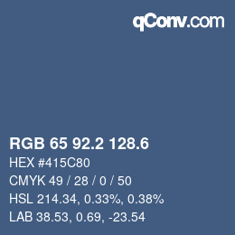 カラーコード: RGB 65 92.2 128.6 | qconv.com